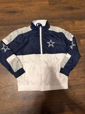 Ultra Game NFL Dallas Cowboys Youth Goal Line Stance Full-Zip Windbreaker Jacket